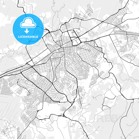 Vector PDF map of Mogi das Cruzes, Brazil