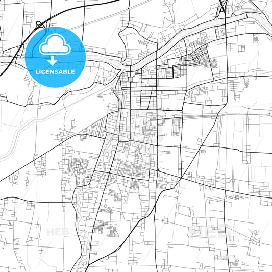 Vector PDF map of Mojokerto, Indonesia