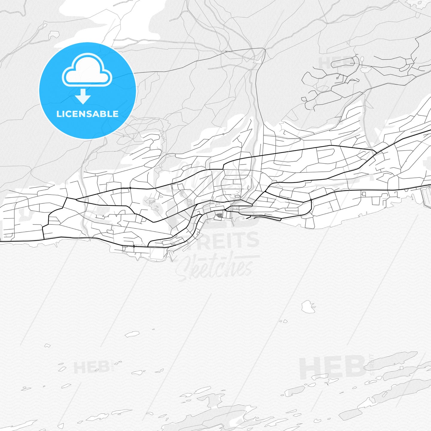 Vector PDF map of Molde, Norway