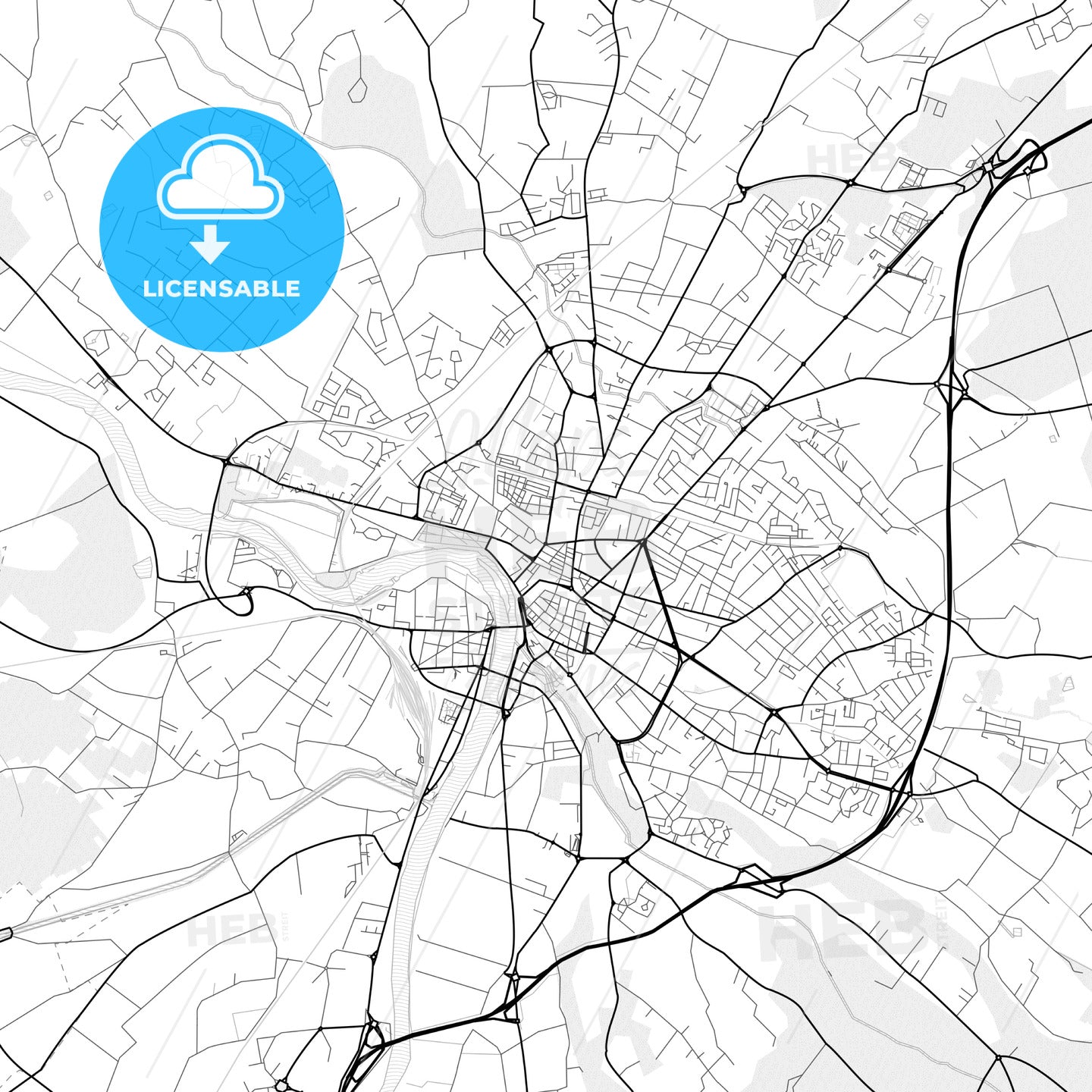Vector PDF map of Montauban, France