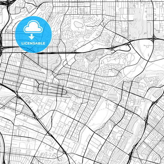 Vector PDF map of Montebello, California, United States