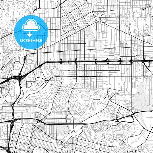 Vector PDF map of Monterey Park, California, United States