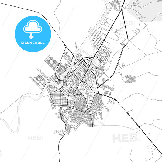 Vector PDF map of Monteria, Colombia