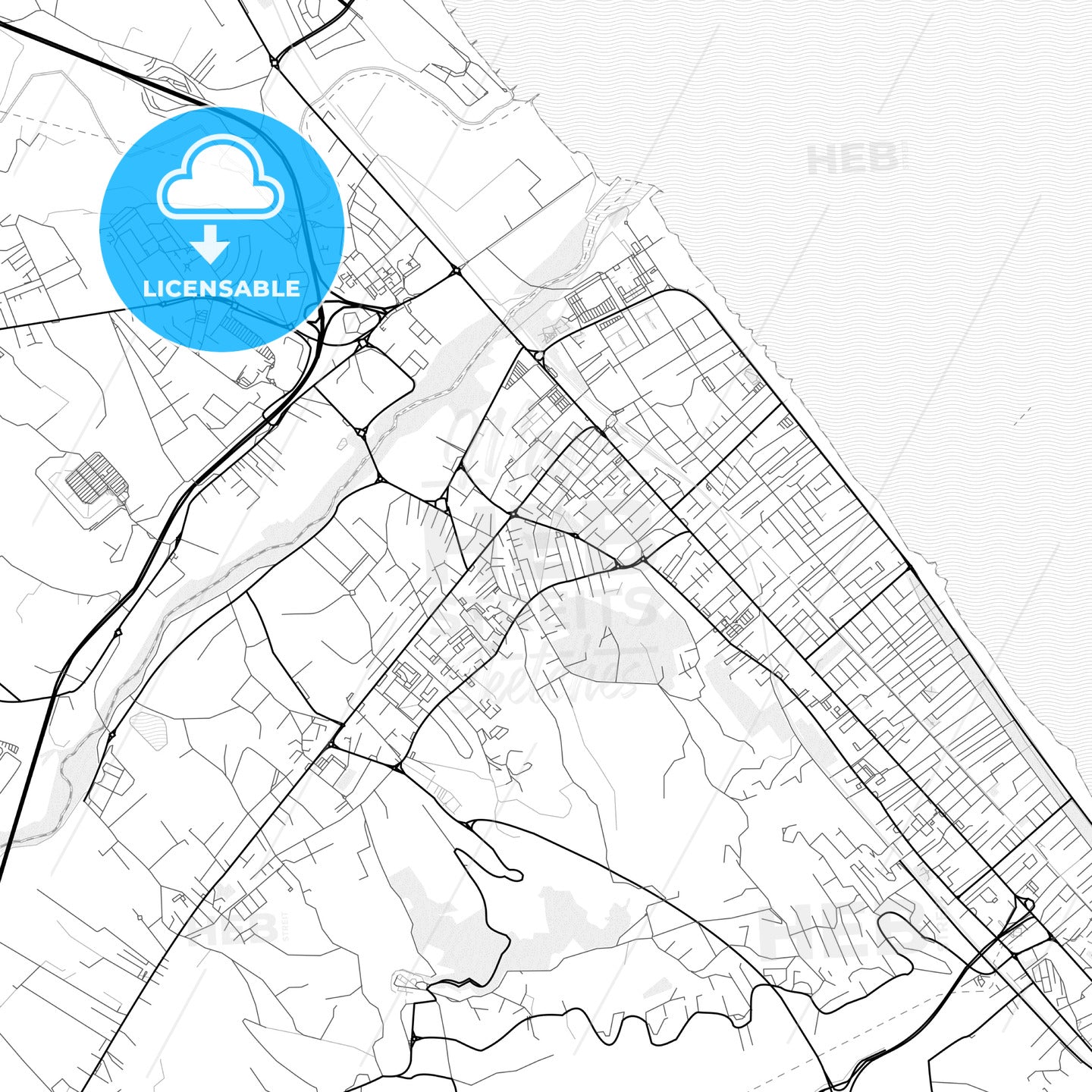 Vector PDF map of Montesilvano, Italy