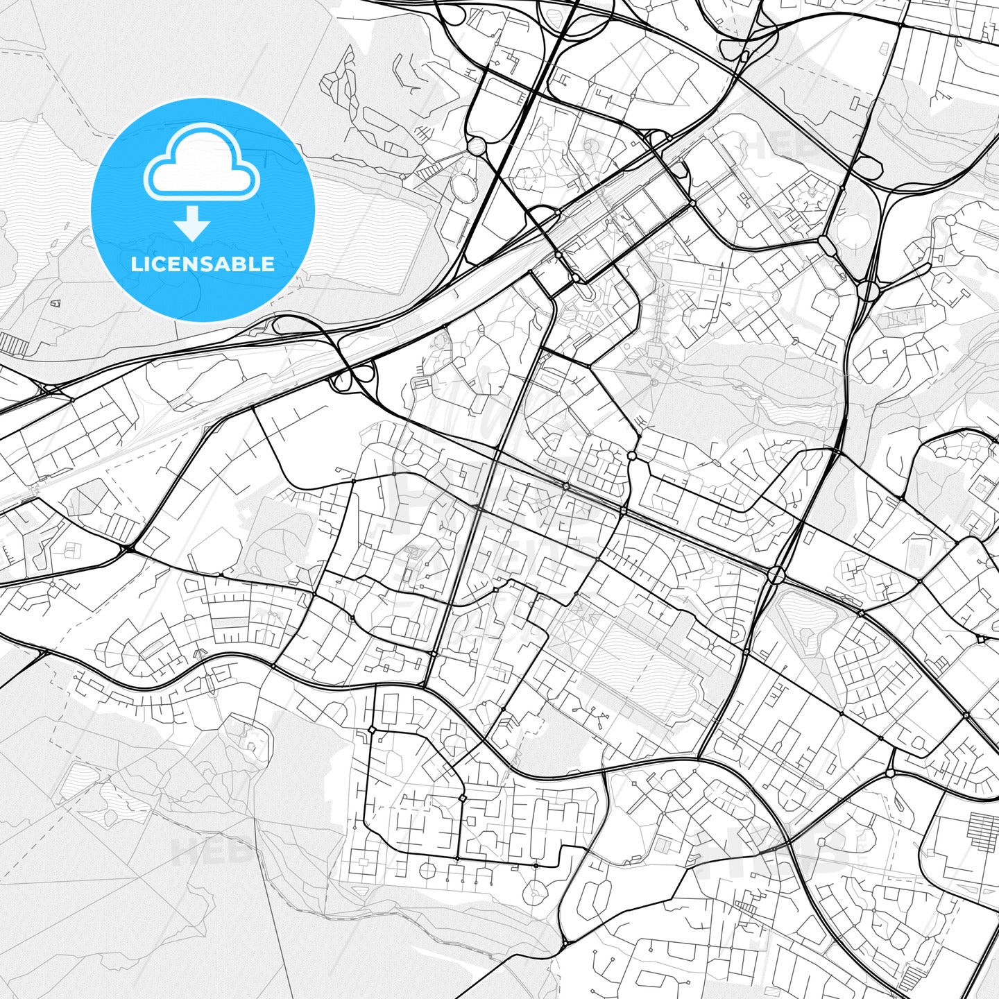 Vector PDF map of Montigny-le-Bretonneux, France