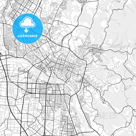 Vector PDF map of Morioka, Japan