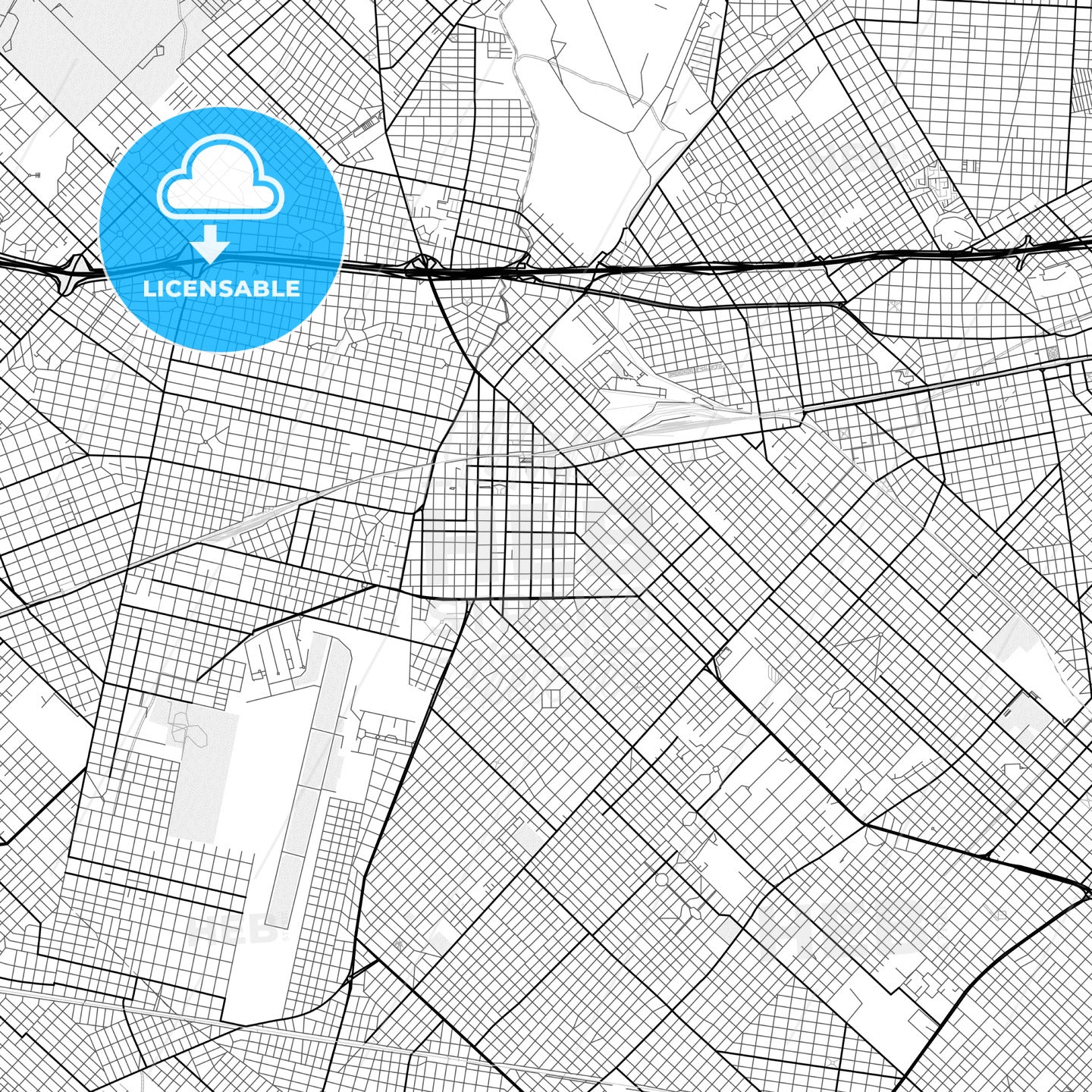 Vector PDF map of Moron, Argentina