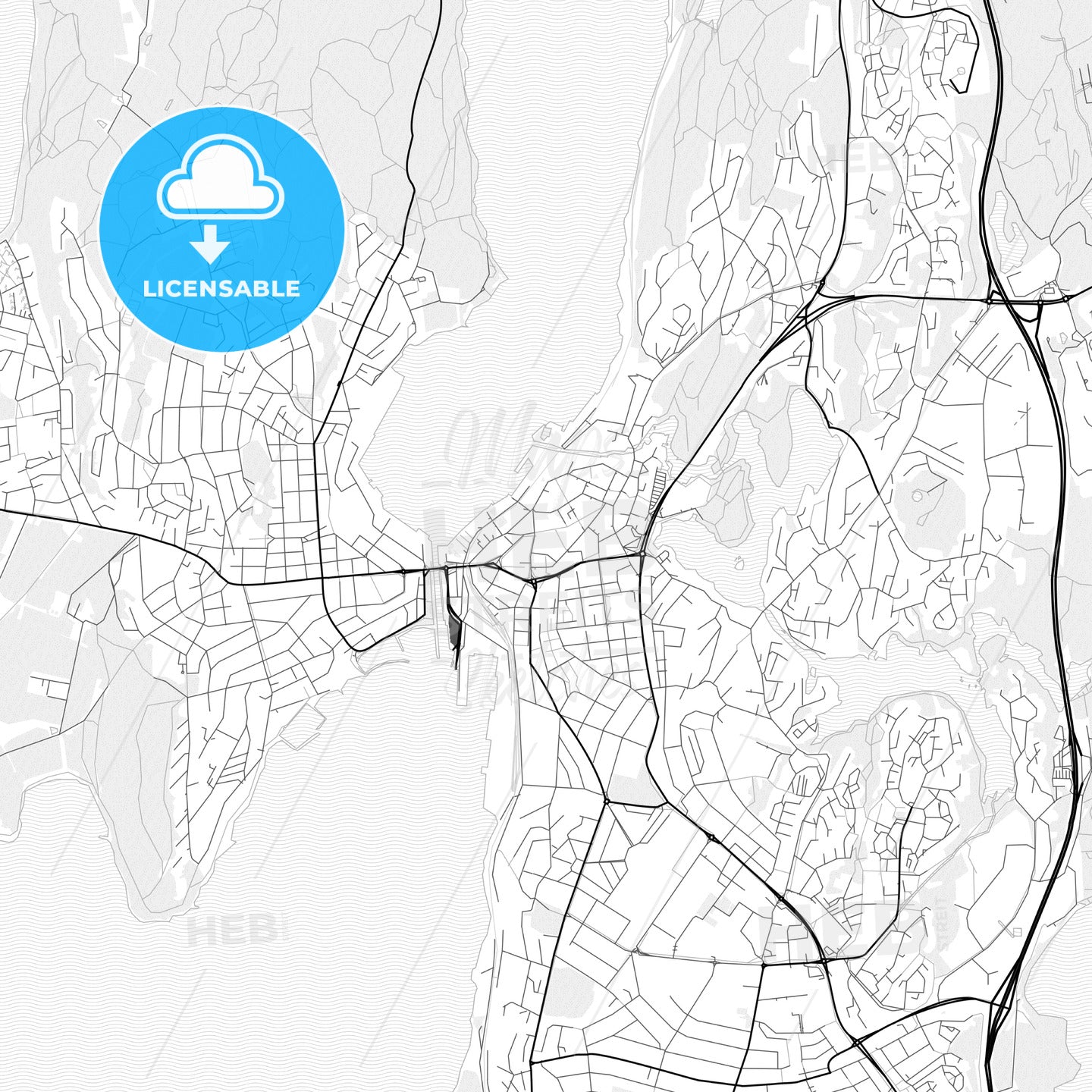 Vector PDF map of Moss, Norway - HEBSTREITS