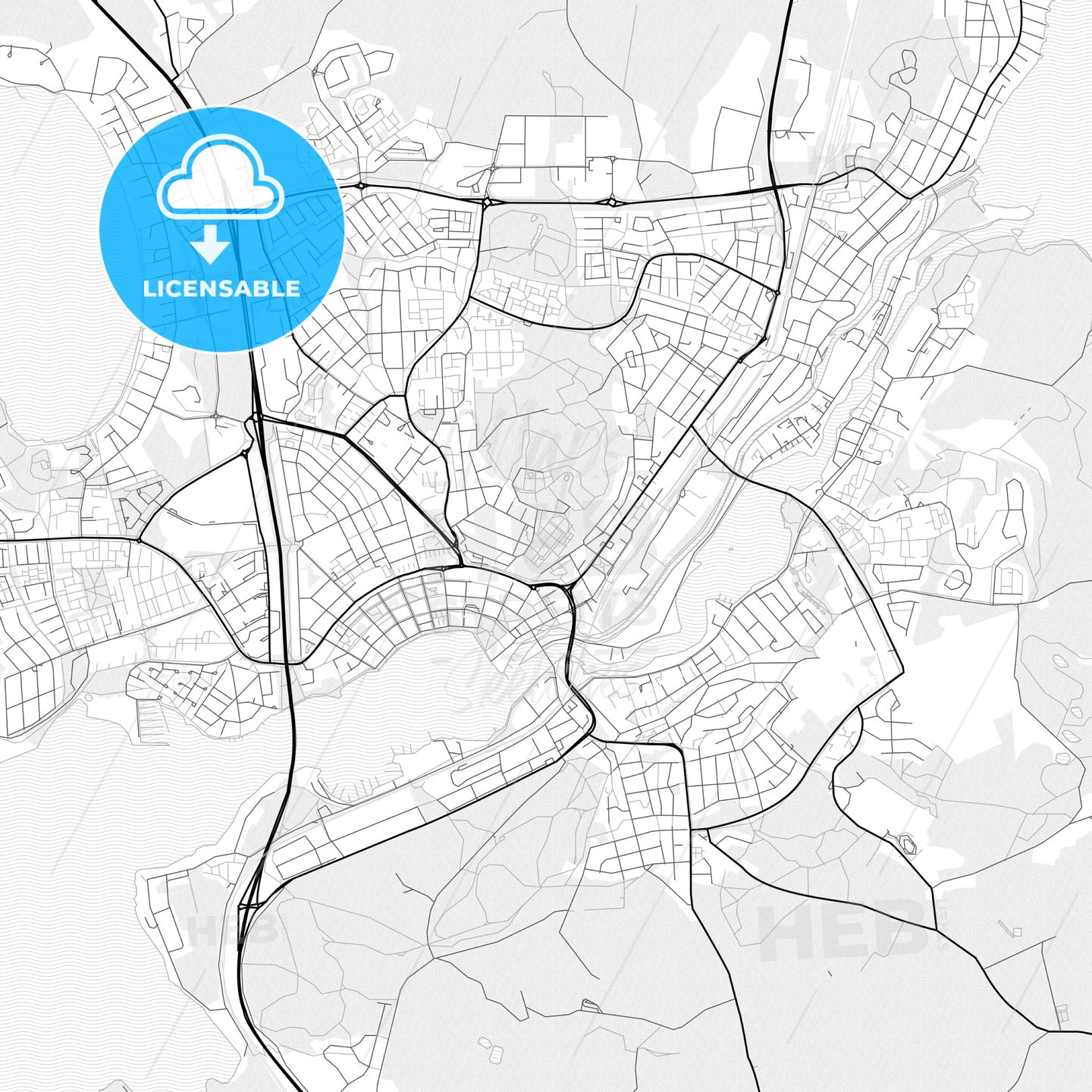 Vector PDF map of Motala, Sweden