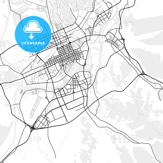 Vector PDF map of Mudanjiang, China