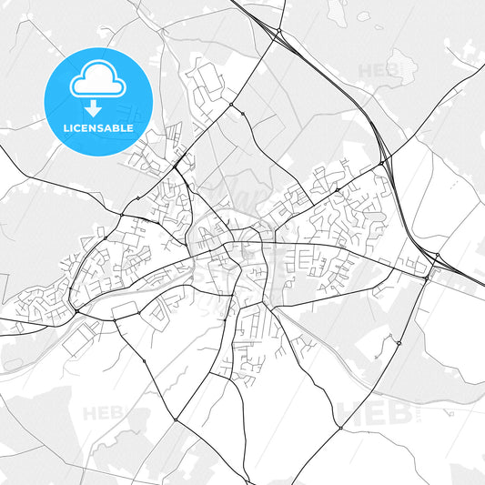 Vector PDF map of Mullingar, Ireland