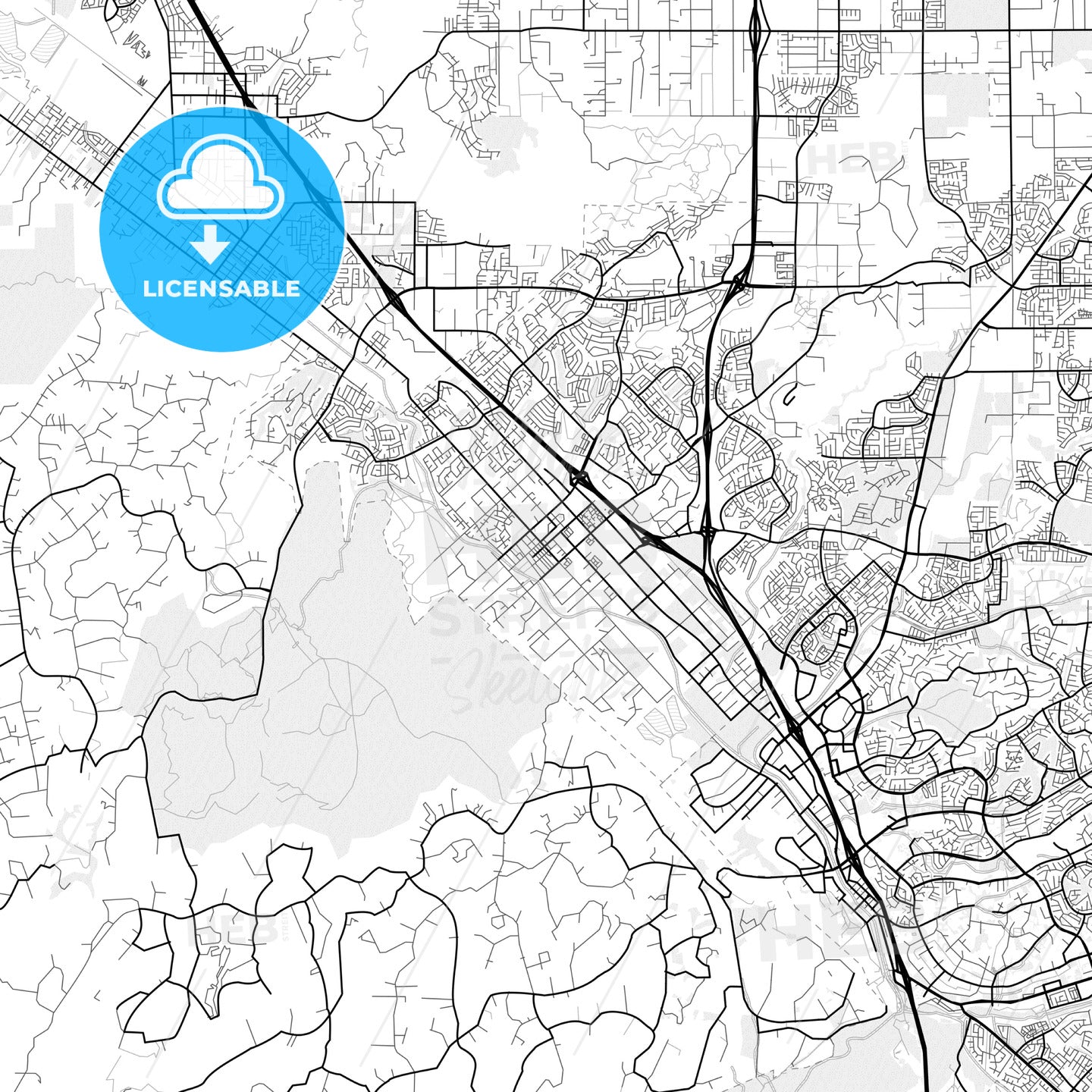 Vector PDF map of Murrieta, California, United States