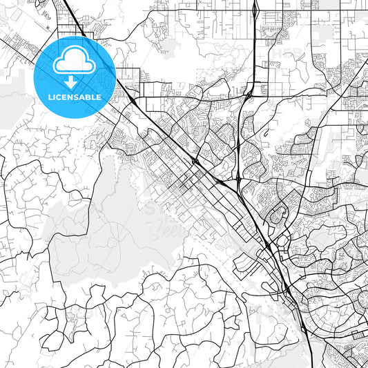 Vector PDF map of Murrieta, California, United States