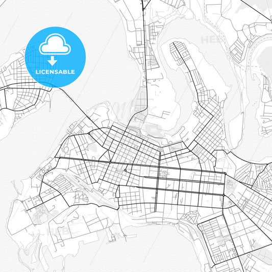 Vector PDF map of Mykolaiv, Ukraine