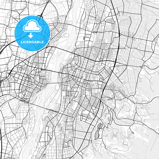 Vector PDF map of Nagaoka, Japan