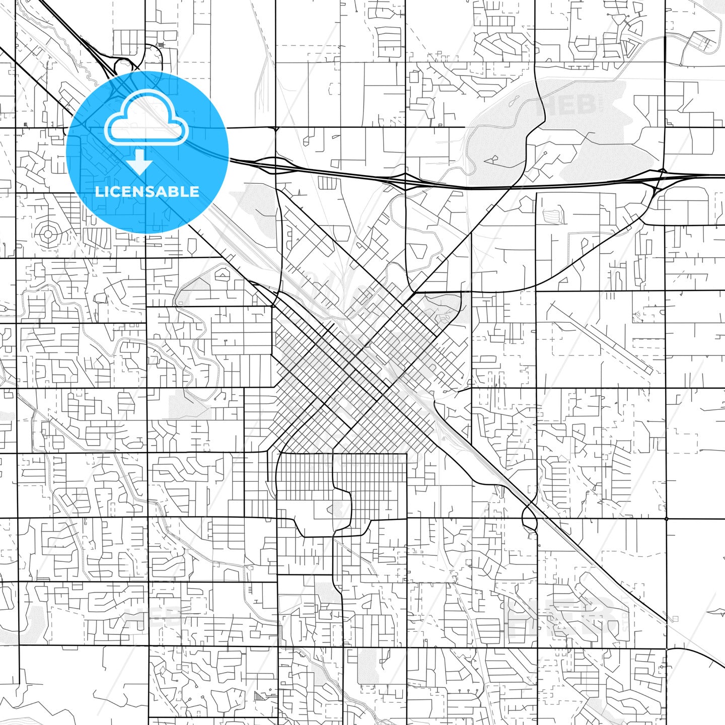 Vector PDF map of Nampa, Idaho, United States