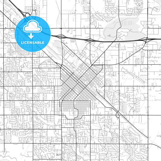 Vector PDF map of Nampa, Idaho, United States