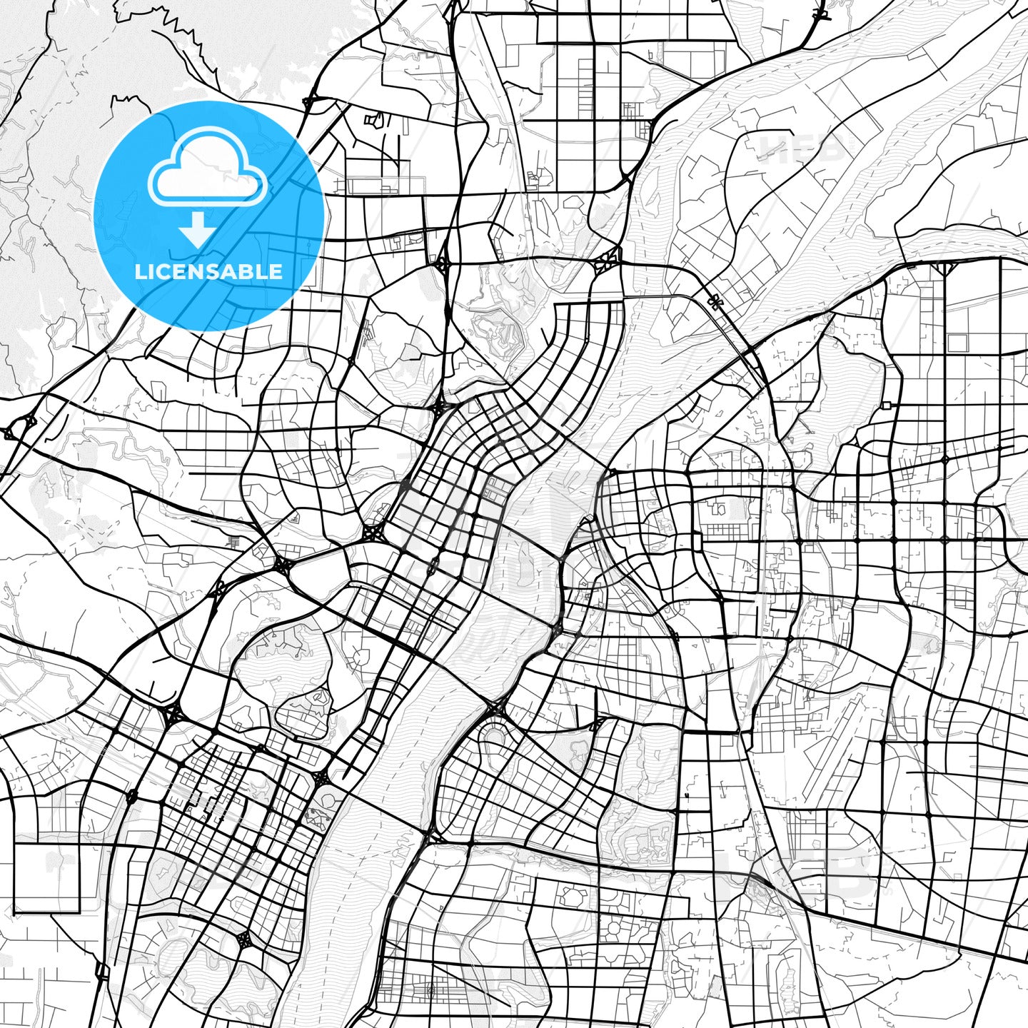 Vector PDF map of Nanchang, China