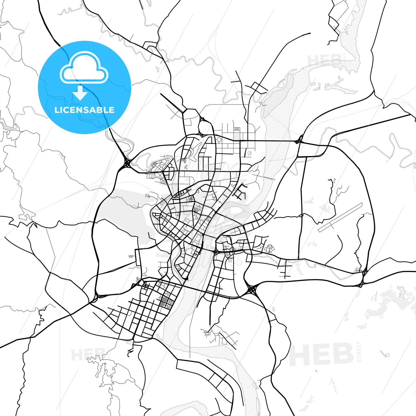 Vector PDF map of Nanchong, China