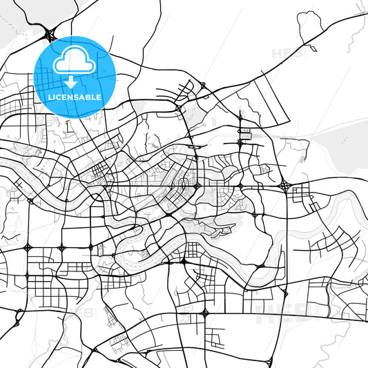 Vector PDF map of Nanning, China