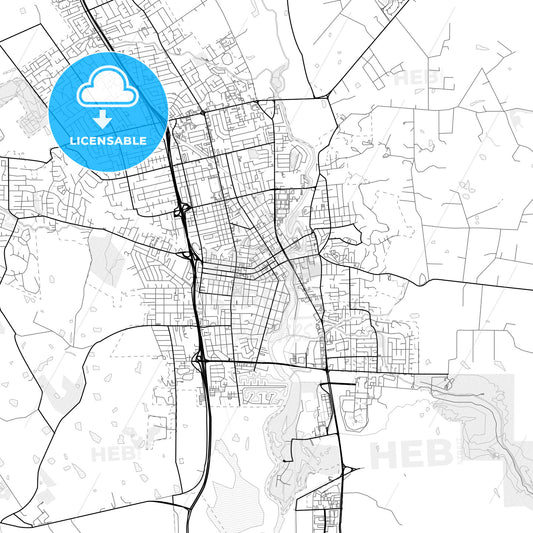 Vector PDF map of Napa, California, United States