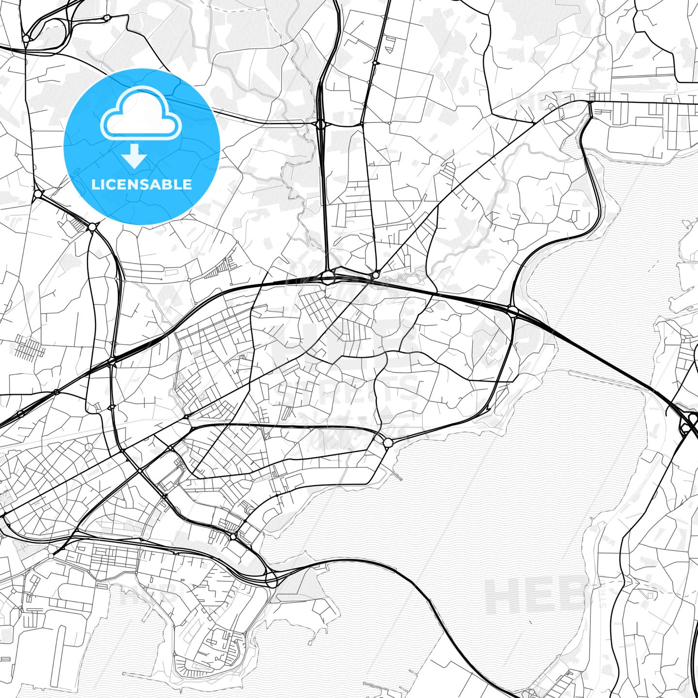 Vector PDF map of Narón, Spain