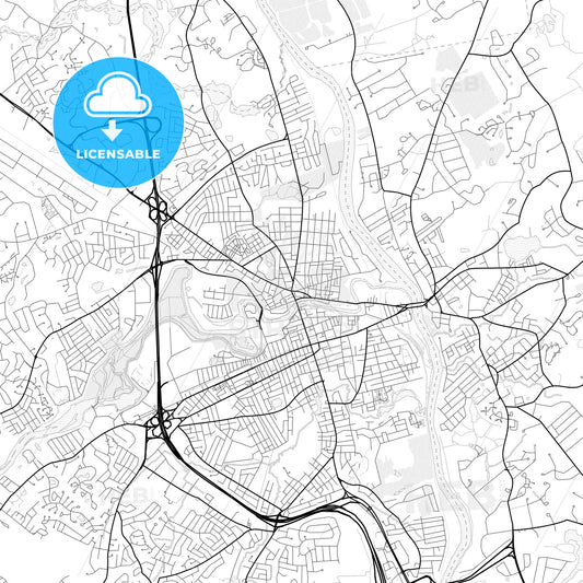 Vector PDF map of Nashua, New Hampshire, United States