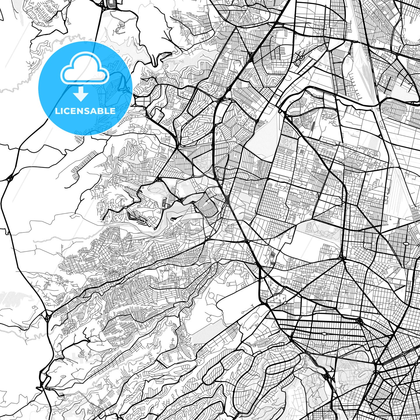 Vector PDF map of Naucalpan, Mexico