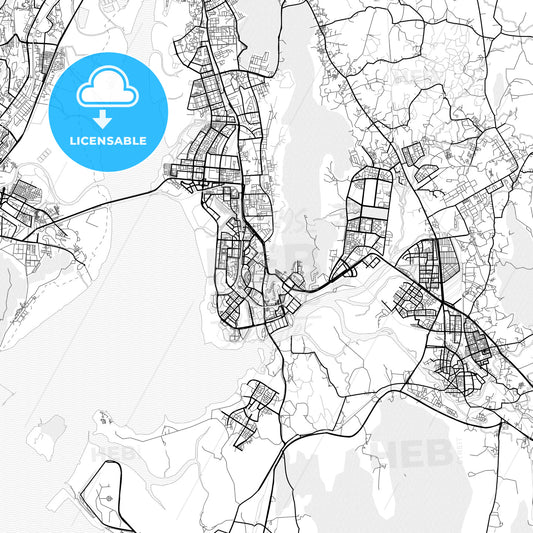 Vector PDF map of Navi Mumbai, India