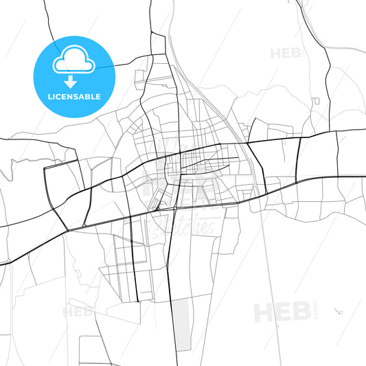 Vector PDF map of Nazilli, Turkey