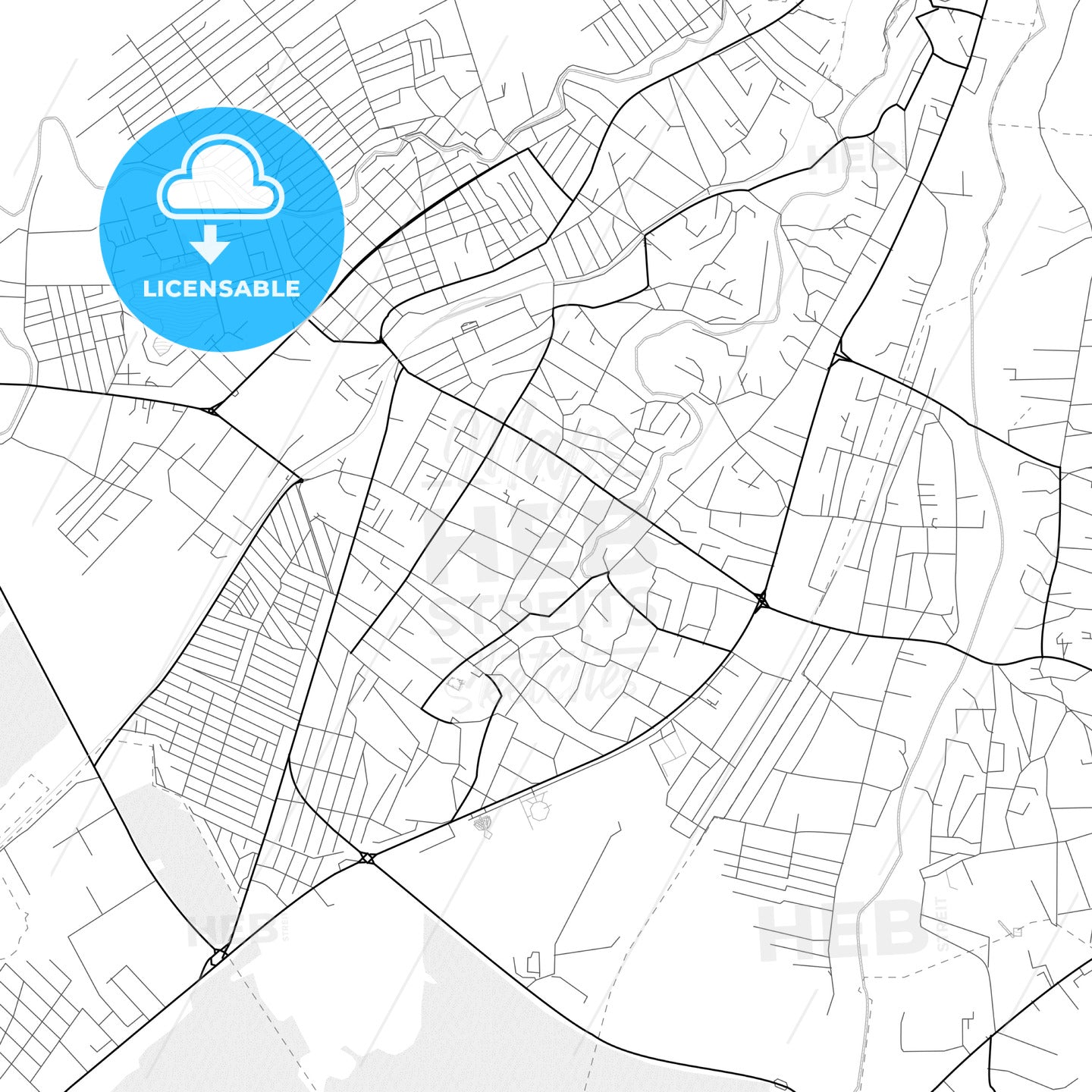 Vector PDF map of Nazran, Russia