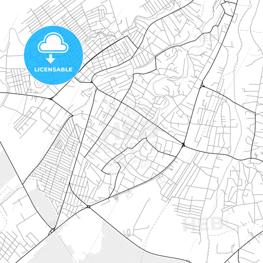 Vector PDF map of Nazran, Russia