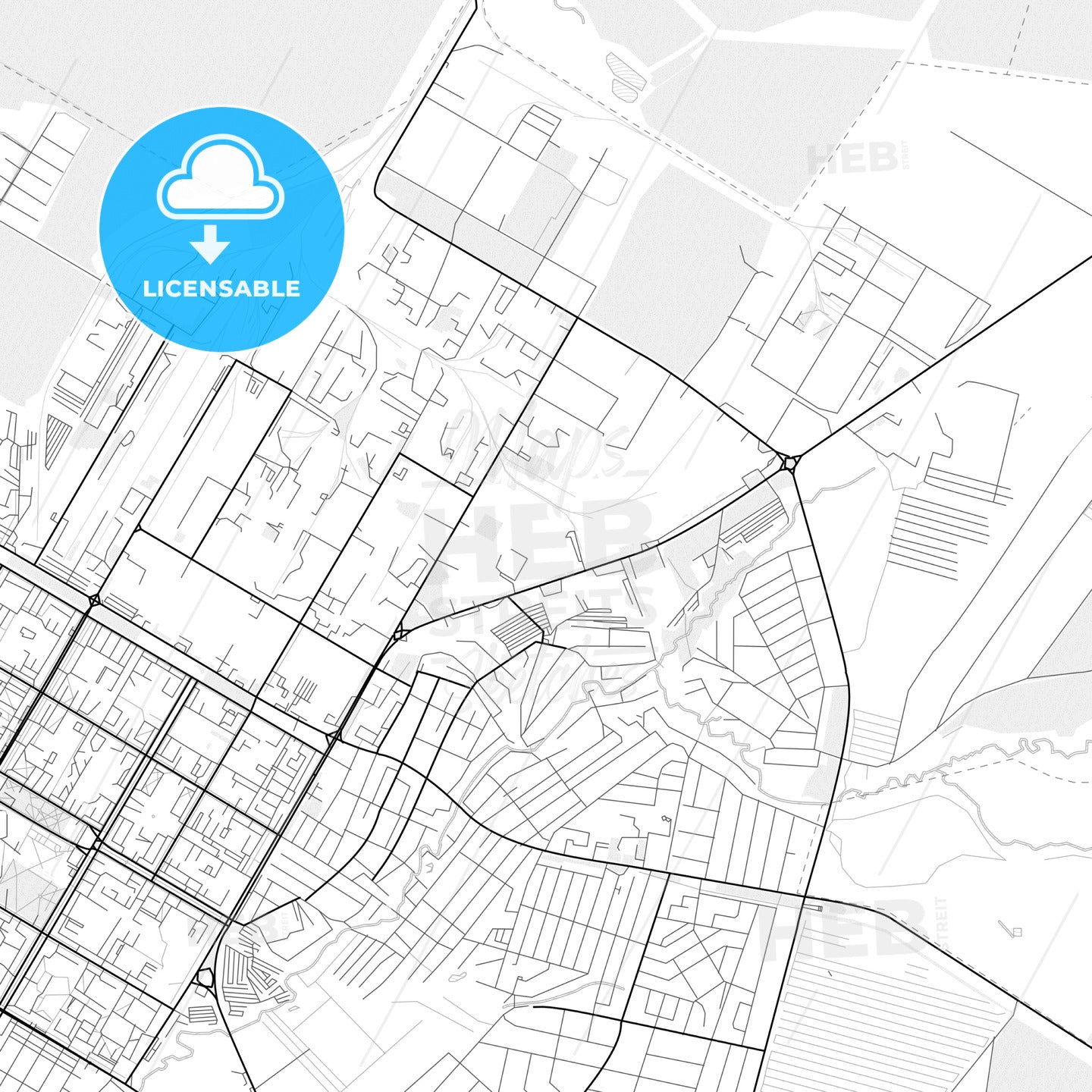 Vector PDF map of Neftekamsk, Russia