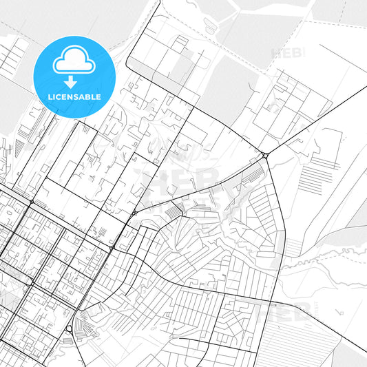 Vector PDF map of Neftekamsk, Russia