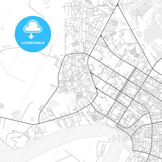 Vector PDF map of Nefteyugansk, Russia