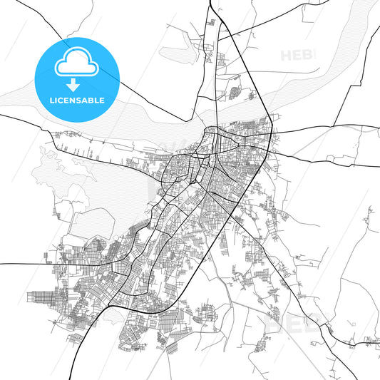 Vector PDF map of Nellore, India