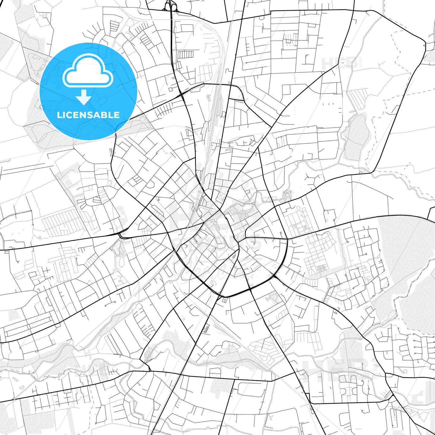 Vector PDF map of Neumunster, Germany