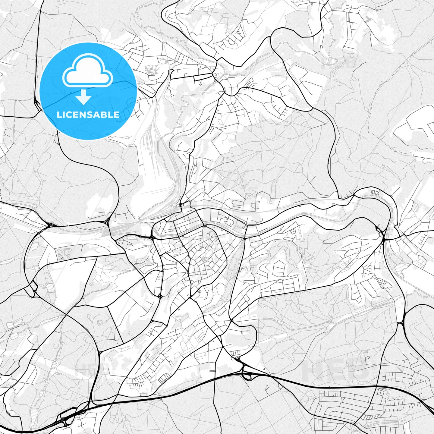 Vector PDF map of Neunkirchen, Germany