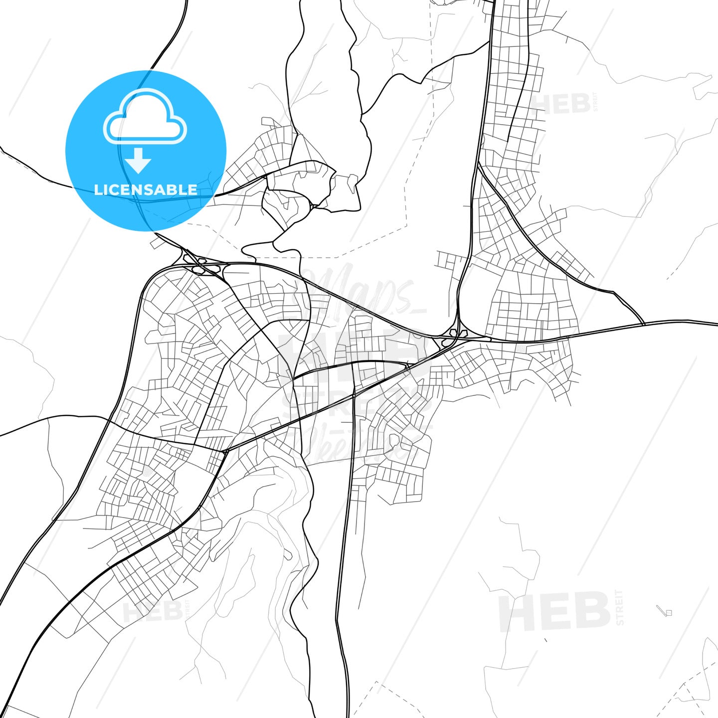 Vector PDF map of Nevşehir, Turkey