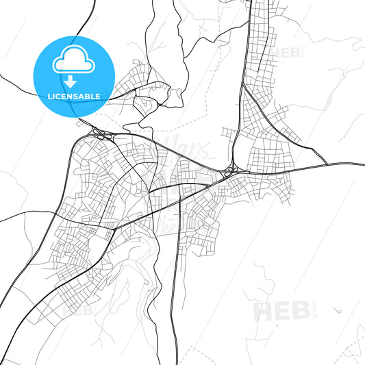 Vector PDF map of Nevşehir, Turkey