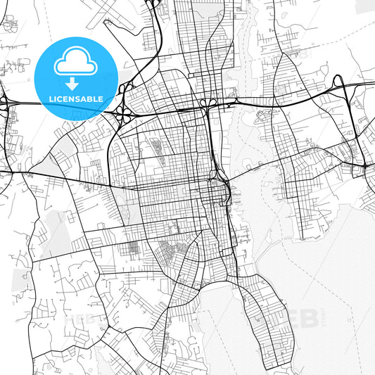 Vector PDF map of New Bedford, Massachusetts, United States