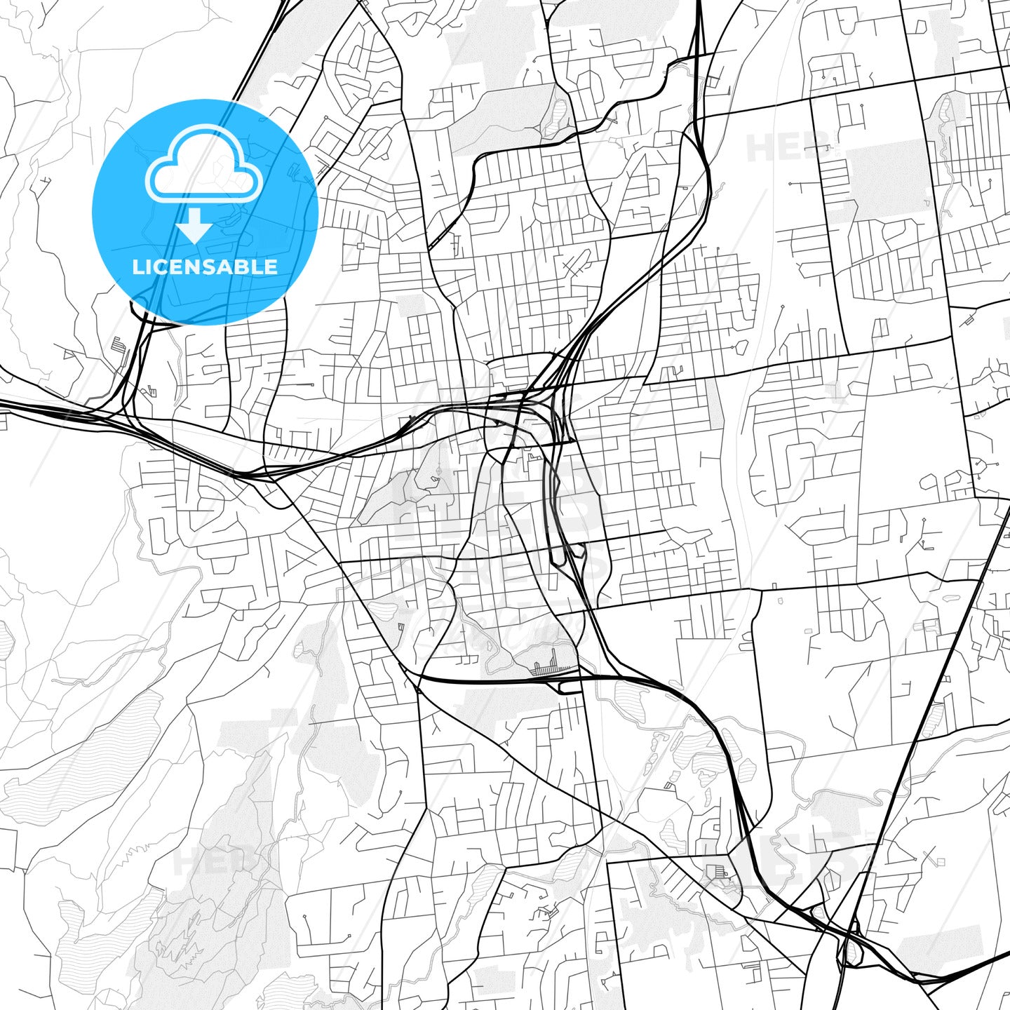 Vector PDF map of New Britain, Connecticut, United States