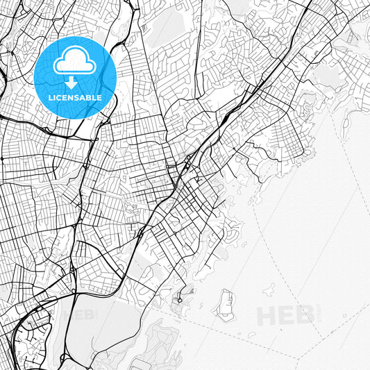 Vector PDF map of New Rochelle, New York, United States