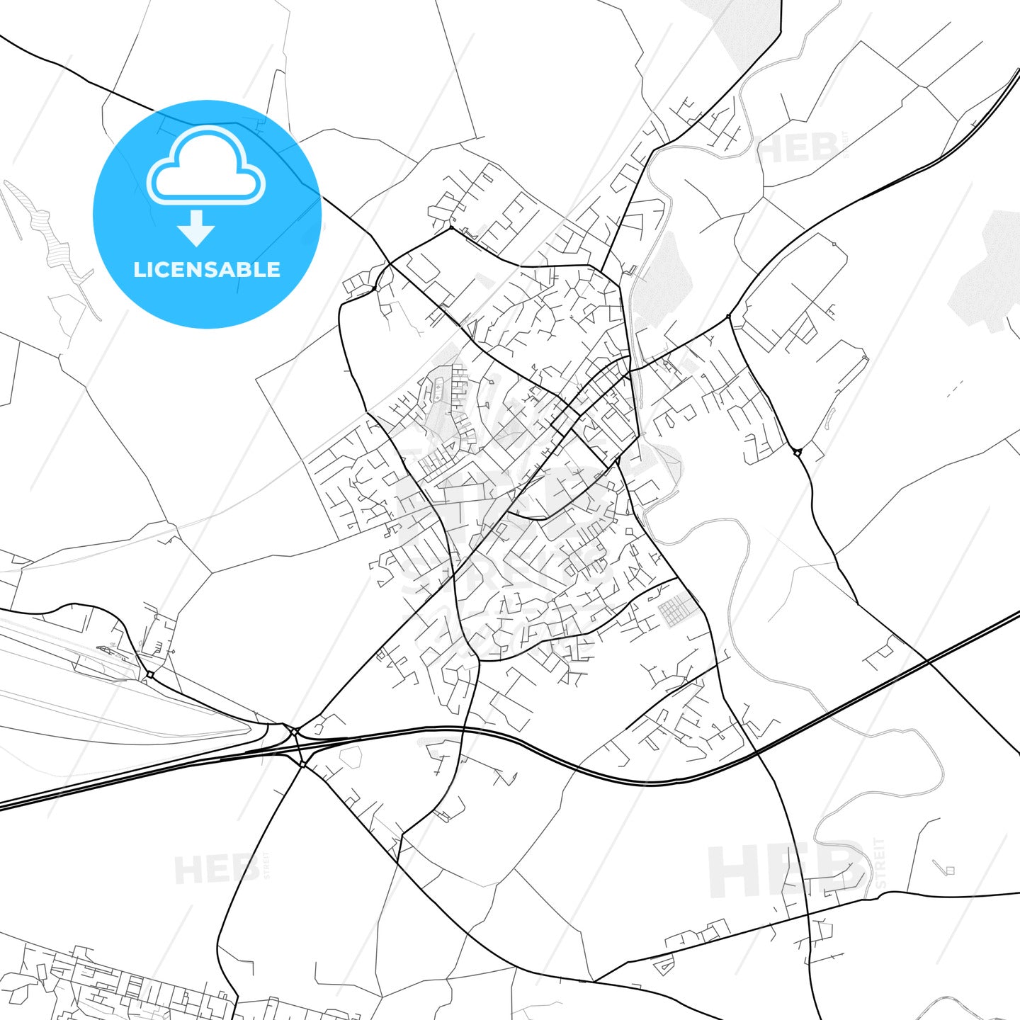 Vector PDF map of Newbridge, Ireland