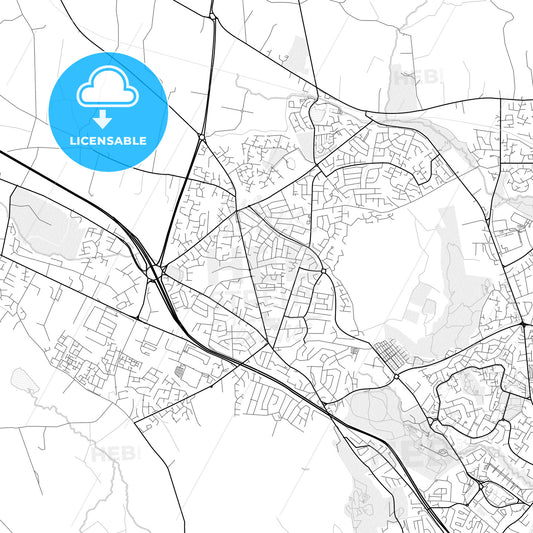 Vector PDF map of Newtownabbey, Northern Ireland
