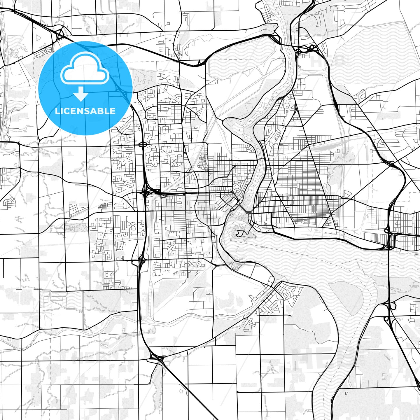 Vector PDF map of Niagara Falls, Canada