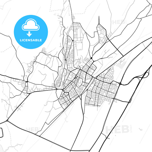 Vector PDF map of Niğde, Turkey