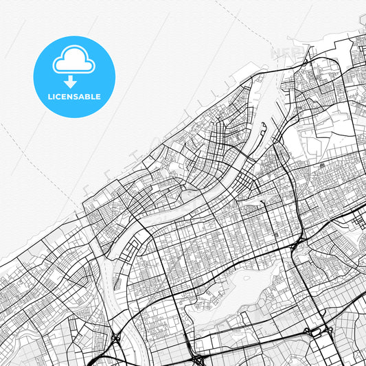 Vector PDF map of Niigata, Japan