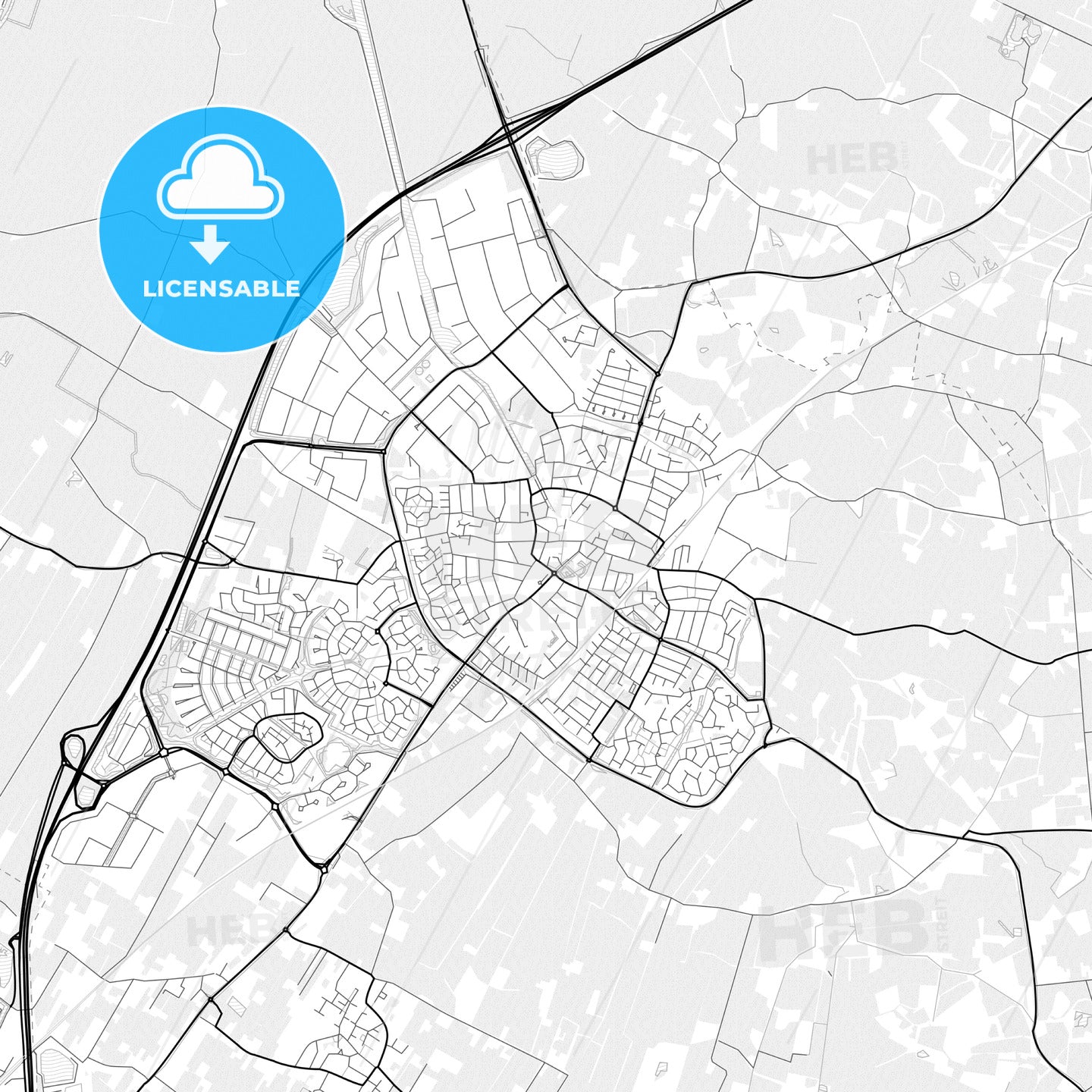 Vector PDF map of Nijkerk, Netherlands