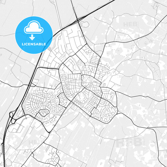 Vector PDF map of Nijkerk, Netherlands